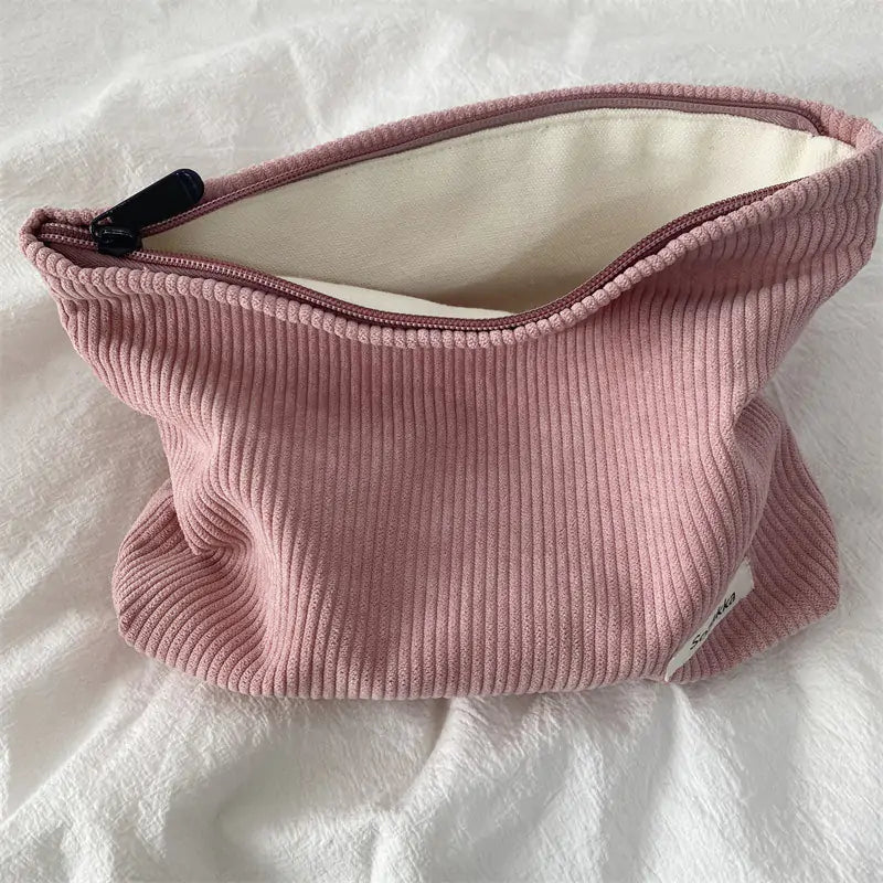 Corduroy Travel Cosmetic Bag